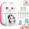 Portable Mini Printer | Compatible with iOS & Android | Wireless Bluetooth Thermal Printing | Great for Printing Text Messages,