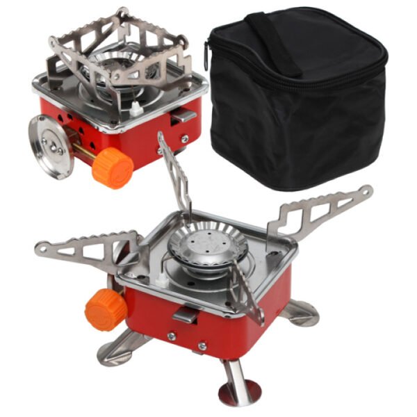 Foldable Mini Outdoor Camping Gas Stove for Compact Travel Gas Burner with gas can