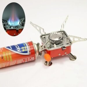 Foldable Mini Outdoor Camping Gas Stove for Compact Travel Gas Burner with gas can