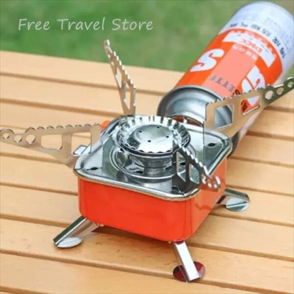 Foldable Mini Outdoor Camping Gas Stove for Compact Travel Gas Burner with gas can