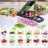 Veggie Slicer 16pcs, Slices Dices and Grates Food Easily with no hassle, Veggie Chopper Multifunctional Food Chopper 16-in-1 Kitchen Vegetable Cutter 1 Set,